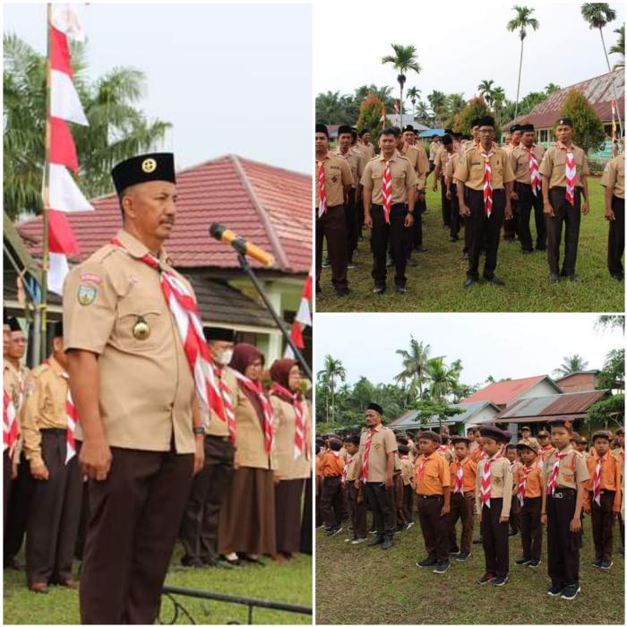 MIN 1 Tanjabtim Ikuti Upacara Hari Pramuka