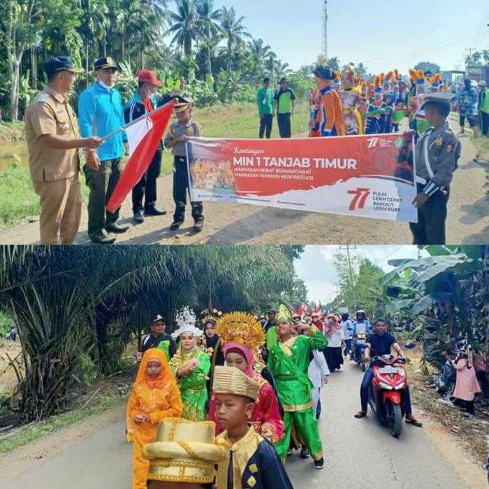 MIN 1 TANJUNG JABUNG TIMUR IKUT MEMERIAHKAN PAWAI PEMBANGUNGAN  KECAMATAN RANTAU RASAU