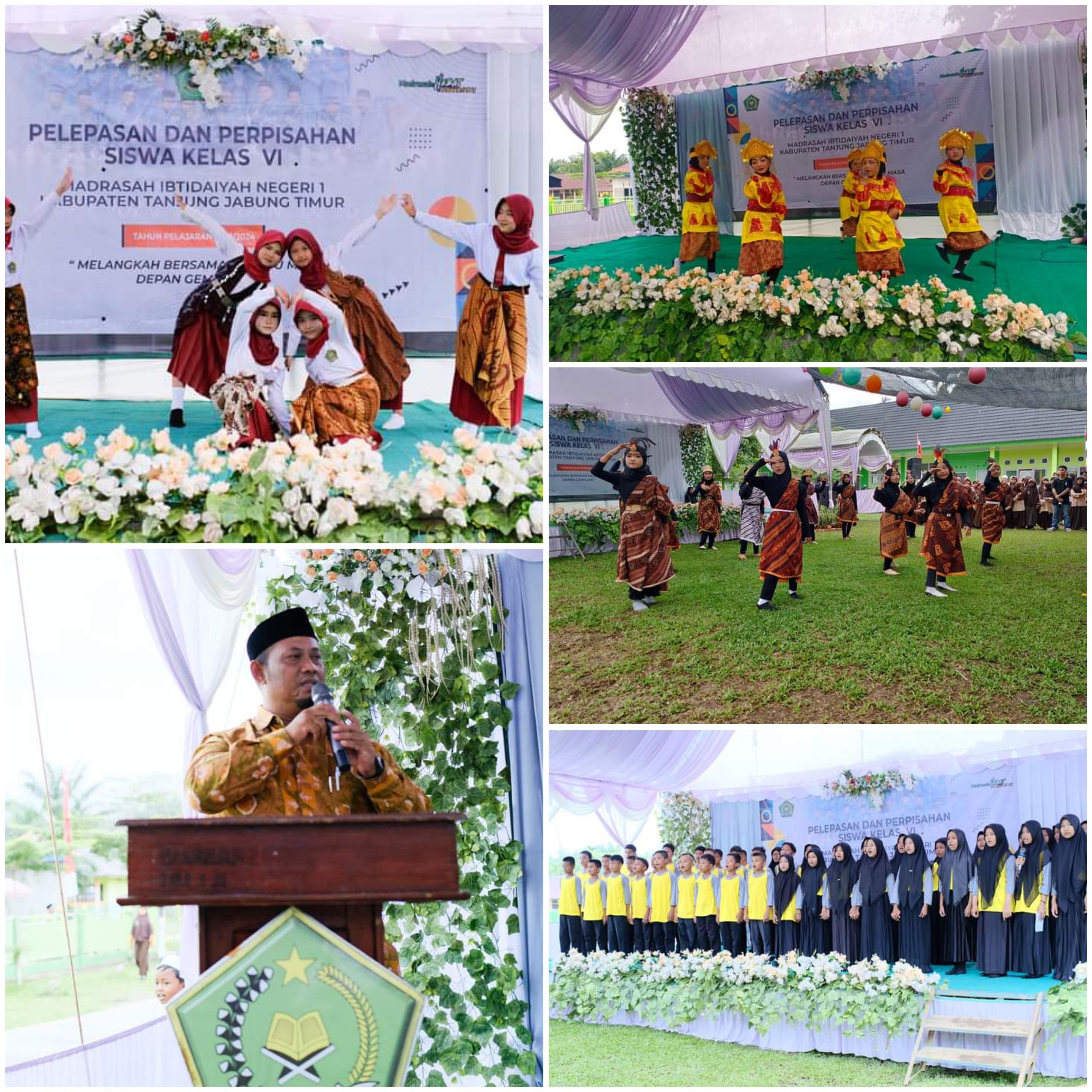 Berbagai Tarian Meriahkan Acara Perpisahan MIN 1 Tanjab Timur
