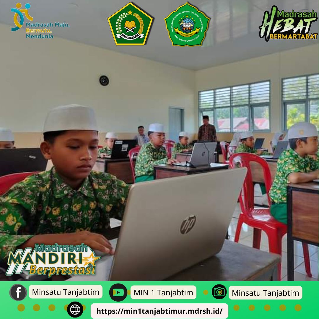 Pelaksanaan ANBK Hari Pertama di MIN 1 Tanjab Timur Berjalan Lancar