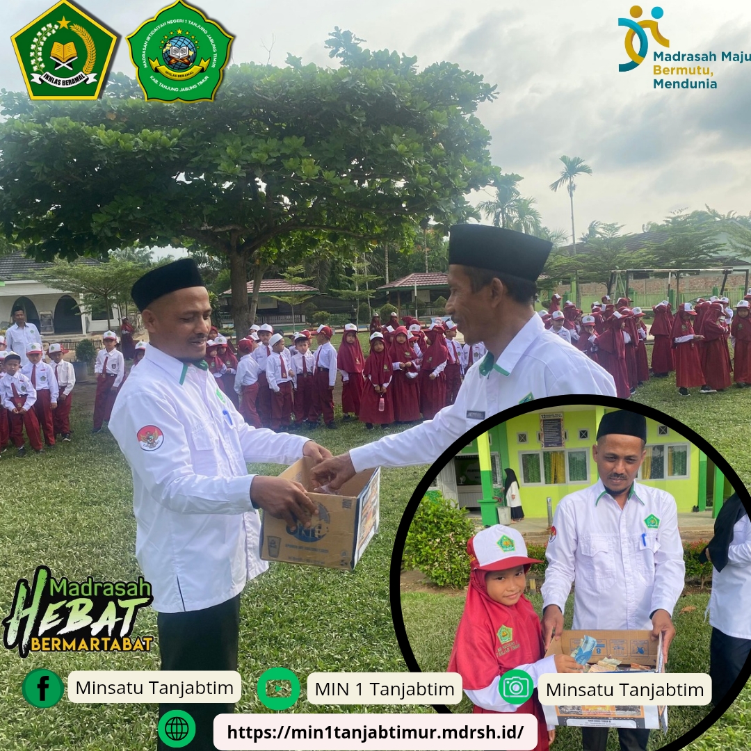 Usai Upacara Bendera, MIN 1 Tanjab Timur Kumpulkan Uang Donasi