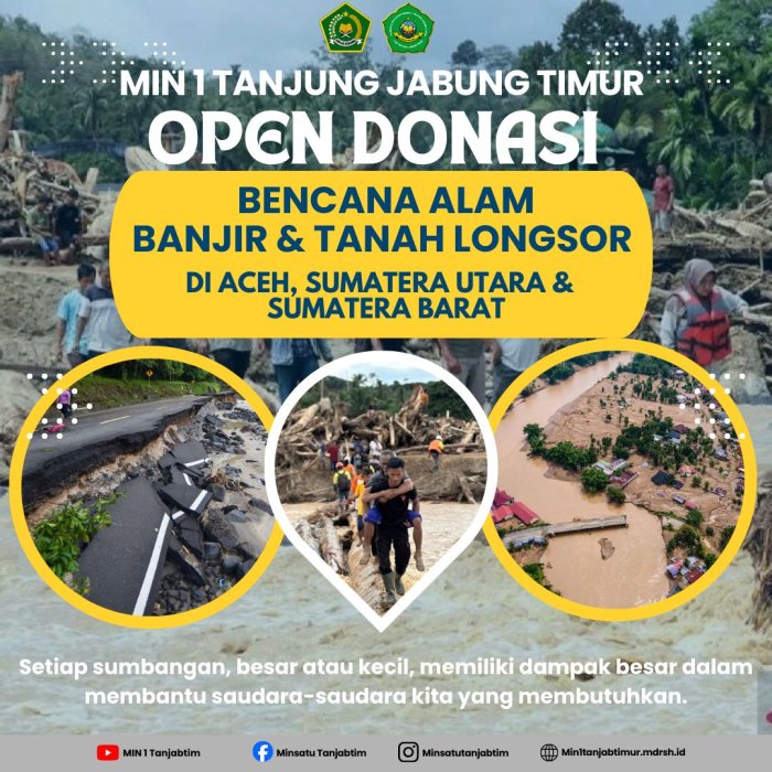 MIN 1 Tanjab Timur Open Donasi Untuk Korban Banjir Tiga Provinsi