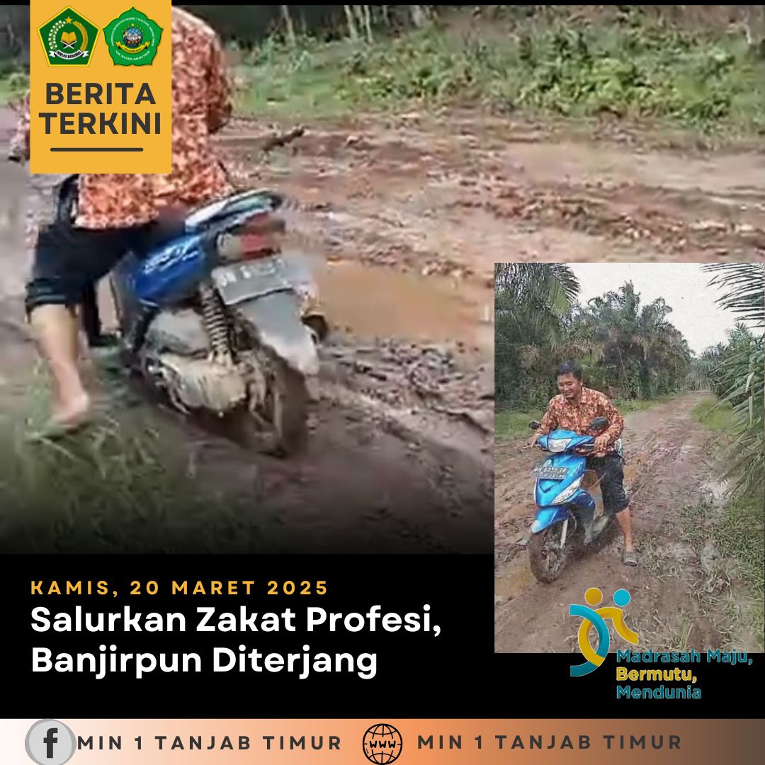 Salurkan Zakat Profesi, Banjir  dan  Lumpur Pun Diterjang