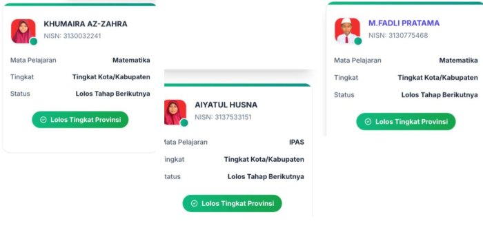 Bangga, Tiga Utusan MIN 1 Tanjab Timur Melaju Ke OMI Tingkat Provinsi