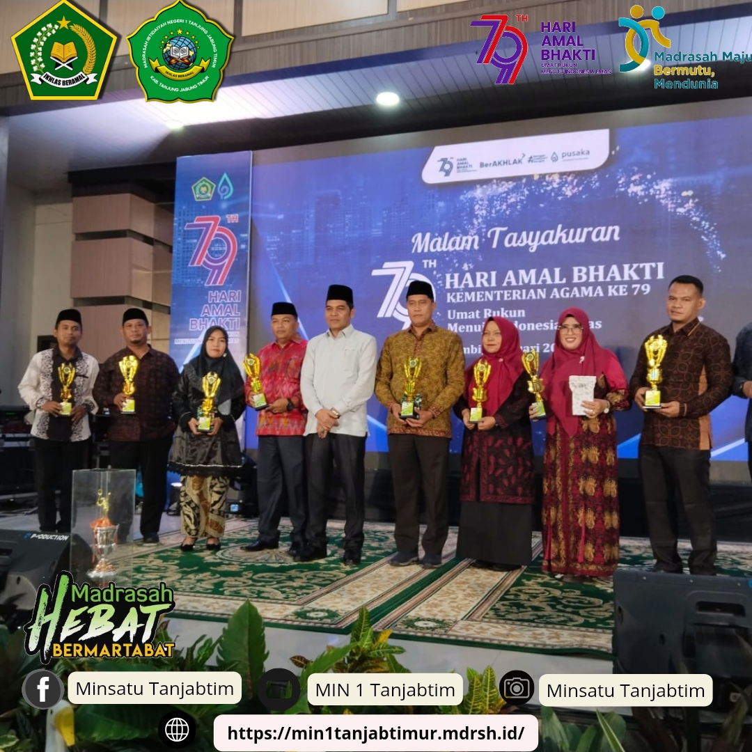 MIN 1 Tanjab Timur Sabet Tiga Penghargaan Dari Kanwil Kemenag Provinsi Jambi