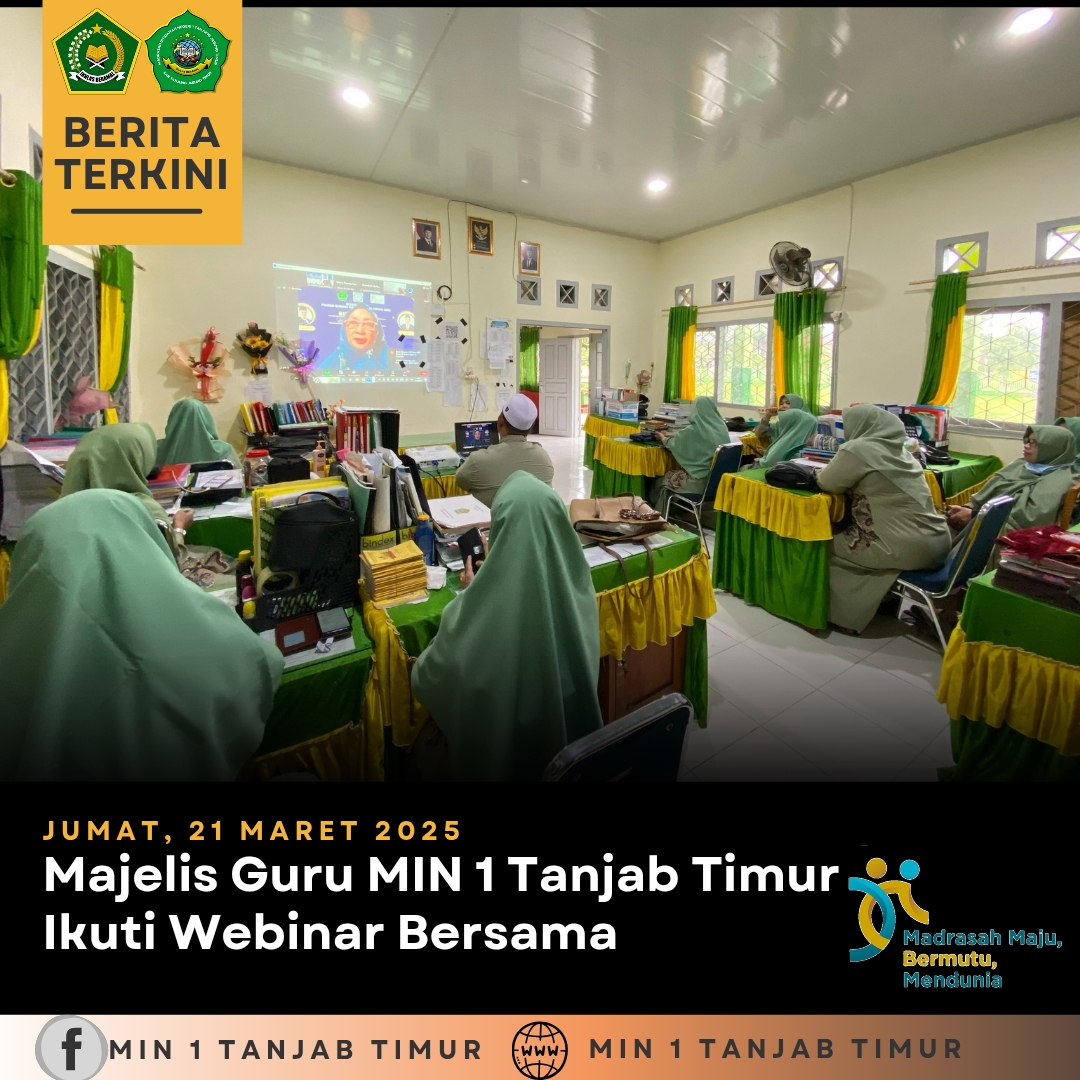 Mejelis Guru MIN 1 Tanjab Timur Ikuti Webinar