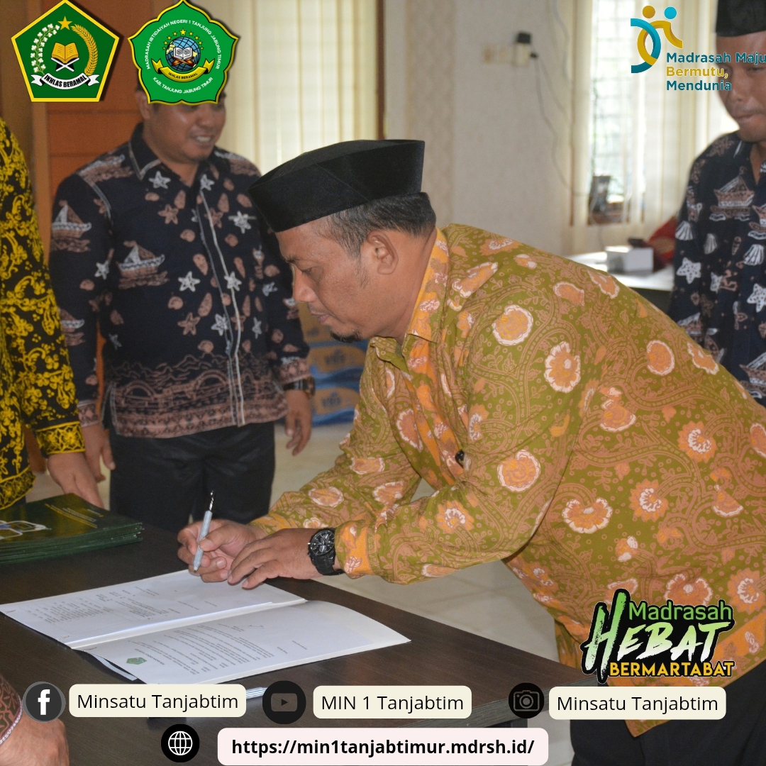 Kepala MIN 1 Tanjab Timur Tandatanganu Perjanjian Kinerja dan Fakta Integritas