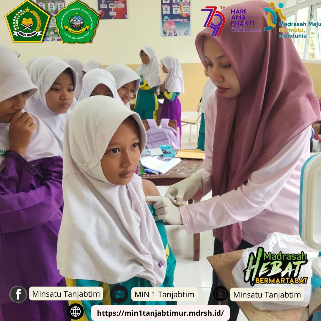 26 Orang Siswi MIN 1 Tanjab Timur  Terima Suntik Vaksin HPV
