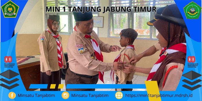 Kamabigus MIN 1 Tanjab Timur Lantik 32 Orang Penggalang Ramu