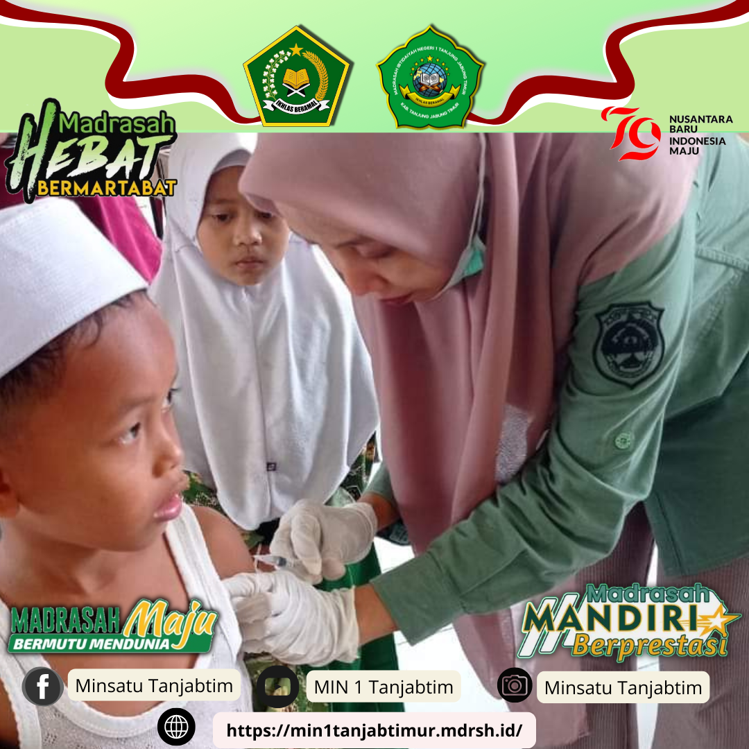 142 Orang Pelajar MIN 1 Tanjab Timur Diimunisasi